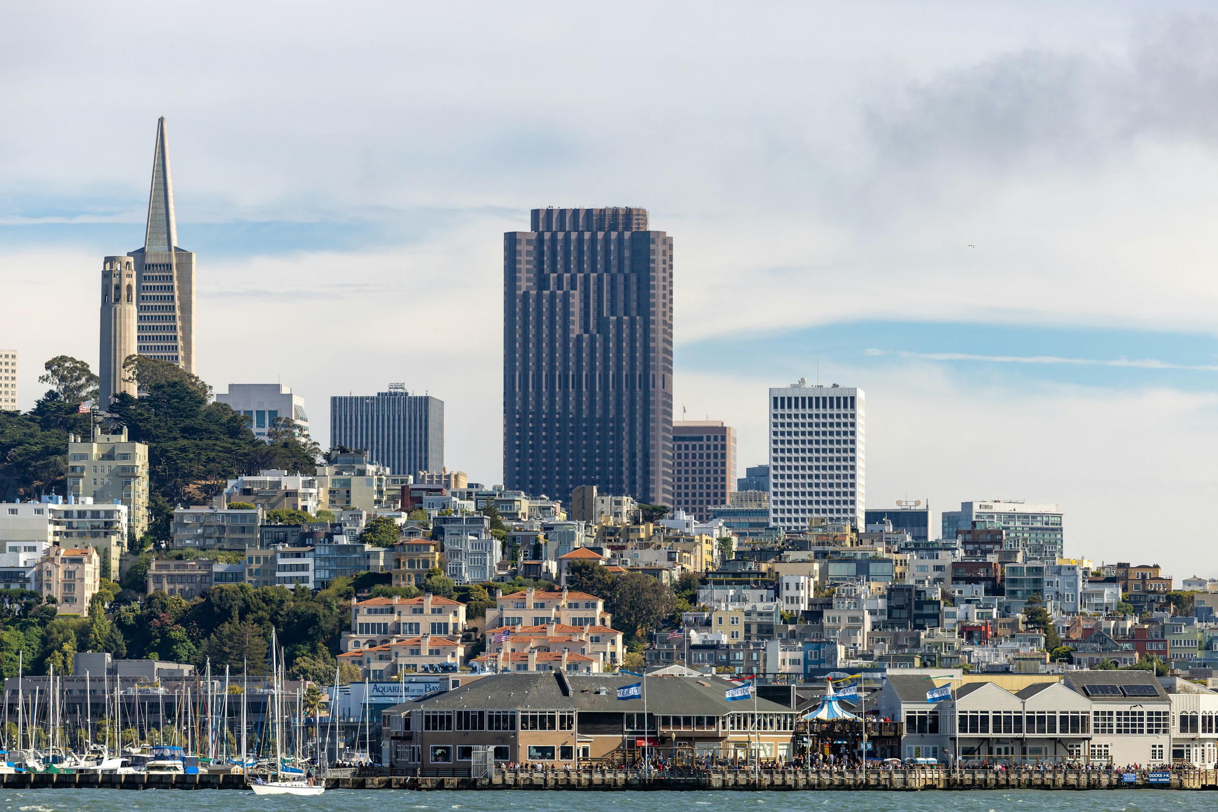 The San Francisco skyline with hills and waterfront under daylight